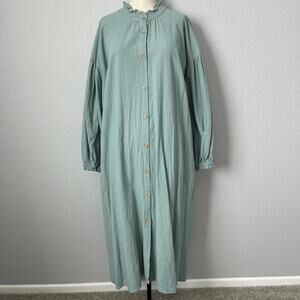✨ Dreamy Sage Green Cotton Smock Dress / Robe ✨